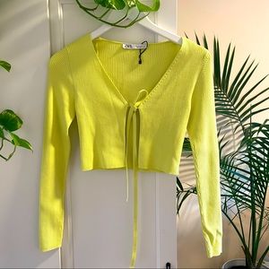 Y2K Zara Green Cardigan Top
